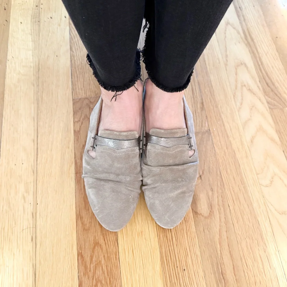 Pantanetti Suede Slingback Ballet Flats – Italy